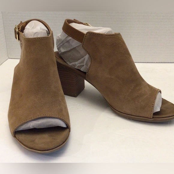 EuroSoft Makala Womens Open Toe Sandal Slingback Size 7.5 Taupe Suede Block Heel - Picture 6 of 11